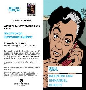 Emmanuel Guibert a Roma il 26 e 27 settembre 2013 Emmanuel Guibert Coconino Press – Fandango 