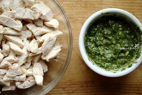 Turkey Pesto salad - Insalata di tacchino al pesto [homemade]