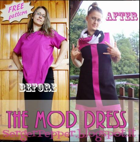 FREE pattern and tutorial: The Mod Dress - two Challenges & a wedding!