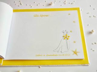 Guestbook per matrimonio e album portafoto, color giallo