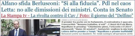 Crisi, il PDL implode: Alfano contro Berlusconi, Letta ce la fa? strappo3