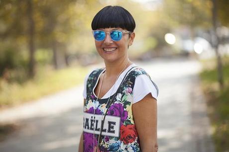 MFW 2013 | Look on the bright side! Smilingischic, fashion blog, MFW, milan fashion week, street style, outfit, Look the bright side , flowers, sunglasses specktre, Gaelle Bonheur Paris,