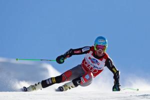 LENZERHEIDE, SWITZERLAND - MARCH 16: Ted Ligety of the USA speeds down the course whilst competing in the Audi FIS Alpine Skiing World Cup Finals giant slalom race on March 16, 2013 in Lenzerheide, Switzerland, (Photo by Mitchell Gunn/ESPA) 