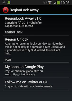 Galaxy Note 3 Togliere il blocco SIM con Apk RegionLock Away