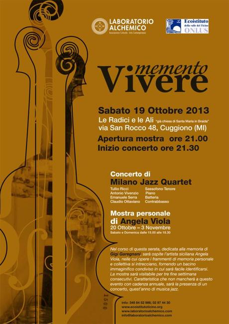 CUGGIONO (MI): concerto di Milano Jazz Quartet / mostra di Angela Viola mementoVivere2013_alta