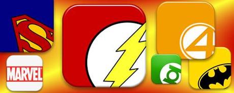 Set icone stile iPhone con tema i Super Eroi