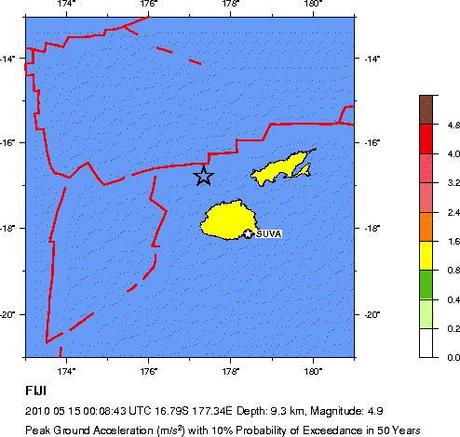 Terremoto a Fiji in Maggio