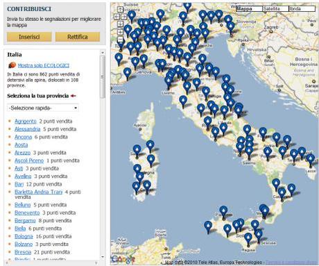 Wash Map: ecco dove si trovano i distributori di detersivo “alla spina”