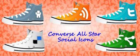 Set icone Social Media a forma di Converse All Stars
