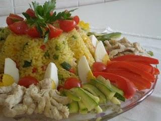 Timballo di riso, con pollo e verdure