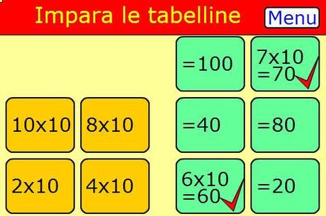 tabelline, gioco