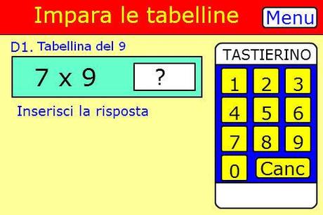 Impara le tabelline con un gioco