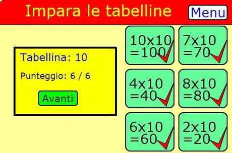 Impara le tabelline con un gioco