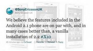 Niente Froyo per Sony Ericsson Xperia X10