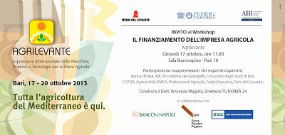 INVITO al Workshop IL FINANZIAMENTO DELL'IMPRESA AGRICOLA