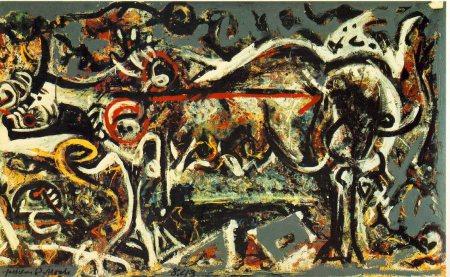 Jackson Pollock - 1943 - The she-wolf - Oil, gouache, and plaster on canvas -  106x 170 cm. - The Museum of Modern Art, New York