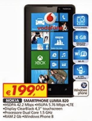 Auchan offre il Nokia Lumia 820 Vodafone a sottocosto