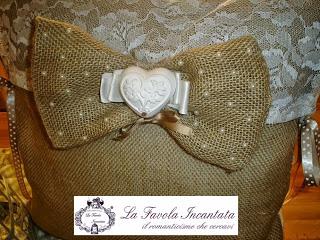 Cuscino di juta shabby chic