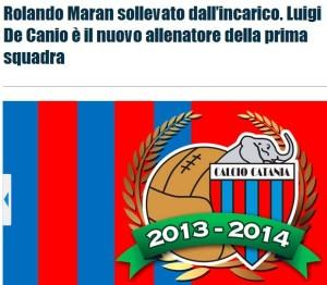 UFFICIALE. Il Catania dice addio al tecnico Rolando Maran sul suo sito ufficiale.