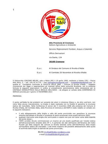 Giacomo Melini: no alla centrale sull’Adda, nessun’opera in alveo a ostacolare il corso d’acqua 20131021-094528.jpg