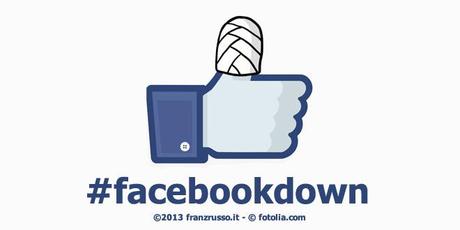 #FacebookDown, il più grande social network fuori uso nel pomeriggio