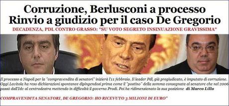 Berlusconi: rinvio a giudizio per la compravendita di senatori berlusconi de gregorio