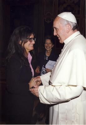 La prof. Lorella Congiunti Vice Rettore della Pontificia Università Urbaniana in udienza da Papa Francesco