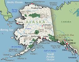 Cartina geografica dell'Alaska, meta turistica per viaggi di nozze e d'avventura