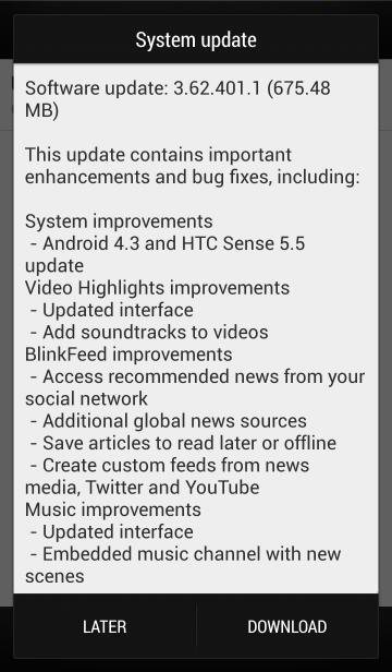 HTC One Aggiornamento Android 4.3 e Sense 5.5 il primo video