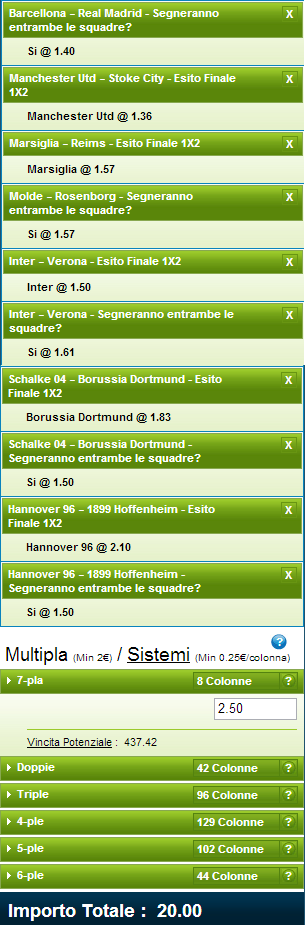 Il sistema del 26/10 misto per vincere oltre 400 euro sistemagol Il sistema del 26/10 misto per vincere oltre 400 euro