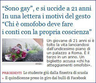 Finisce tutto lì, sull’asfalto, con l’ultimo battito del cuore suicidio