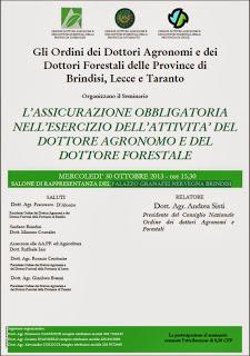 L’ASSICURAZIONE OBBLIGATORIA NELL’ESERCIZIO DELL’ATTIVITA’ DEL DOTTORE AGRONOMO E DEL DOTTORE FORESTALE