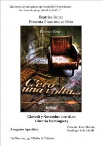 Presentazione de “C’ero una volta… e altri racconti” di Beatrice Benet, 7 novembre, Villalba di Guidonia