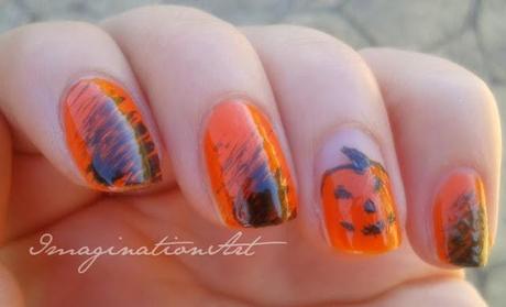 halloween nail art zucca pumpink