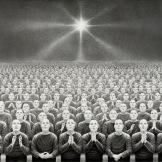 drawing on paper by Laurie Lipton La società singolarmente mascherata di Laurie Lipton