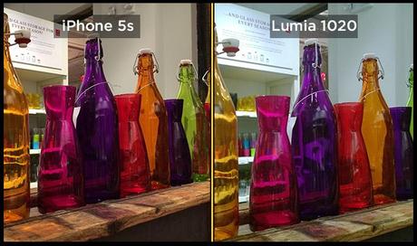 lumia 1020 iphone 5s bottles Confronto fotografico tra iPhone 5s e Nokia Lumia 1020: chi scatta meglio le foto?