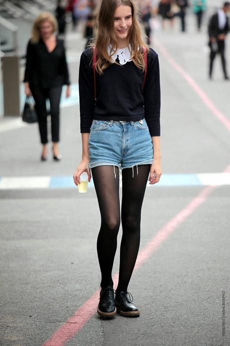 In the Street...Vintage Levi's Cut Off Shorts, New York & Paris