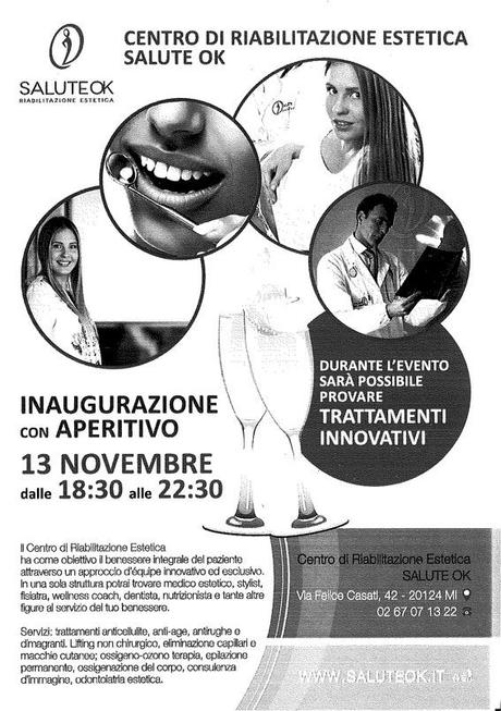 NEWS. invito esclusivo a inaugurazione con trattamenti gratuiti al 1. centro di riabilitazione estetica d’Italia
