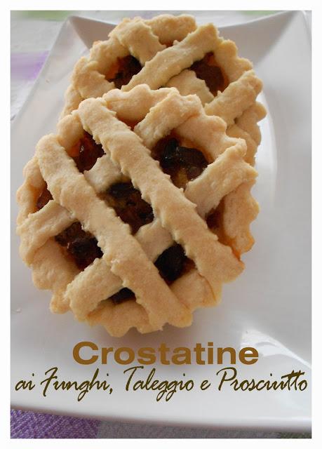 Crostatine ai Funghi, Taleggio e Prosciutto