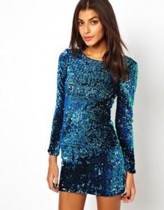 ASOS abito glitter blu