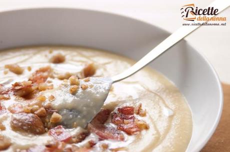 Zuppa di patate e castagne patate porri castagne pancetta