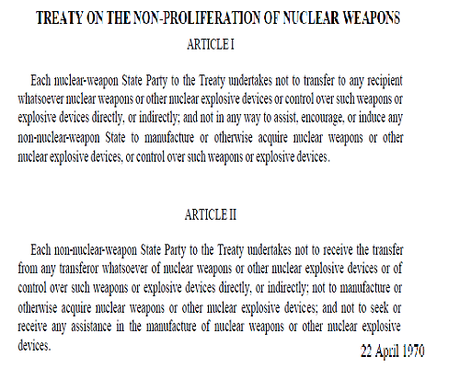 Il Trattato di non Proliferazione Nucleare