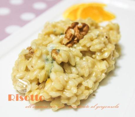 risotto all’arancia con noci, mantecato al gorgonzola