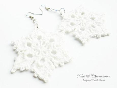 Let it snow - orecchini ad uncinetto - crochet earrings