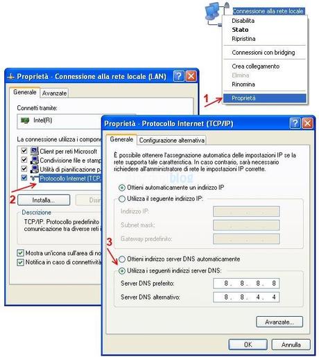 Cosa sono i DNS, come scegliere i migliori DNS e configurarli cambiare dns windows xp