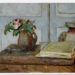 Tavolo con scatola dei colori dell’artista e rose-Édouard Vuillard