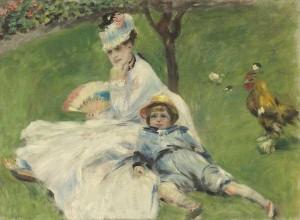 Auguste-Renoir.-Madame-Monet-e-suo-figlio-1874-olio-su-tela-300x220