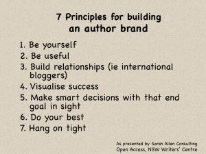 I consigli di Sarah Allen per costruire un buon brand come autori.