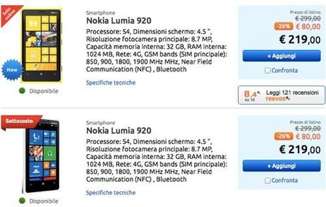Nokia Lumia 920 in offerta a 219€