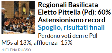 I risultati del voto in Basilicata, e le strane analisi di Repubblica